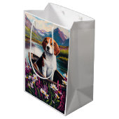 パドルに乗ったビーグル犬:風光明媚な冒険 ミディアムペーパーバッグ (裏面アングル)