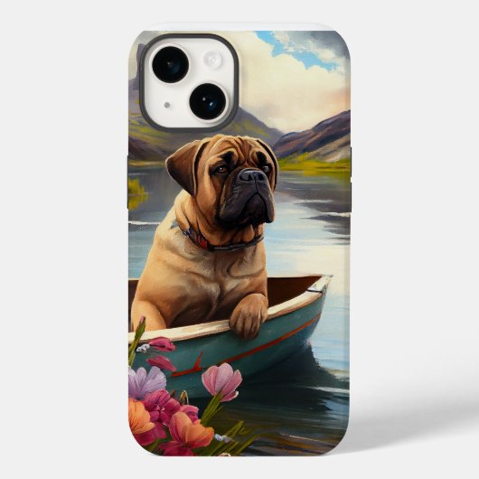パドルに乗ったブルマスティフ：情景豊かな冒険 Case-Mate iPhoneケース (裏面)