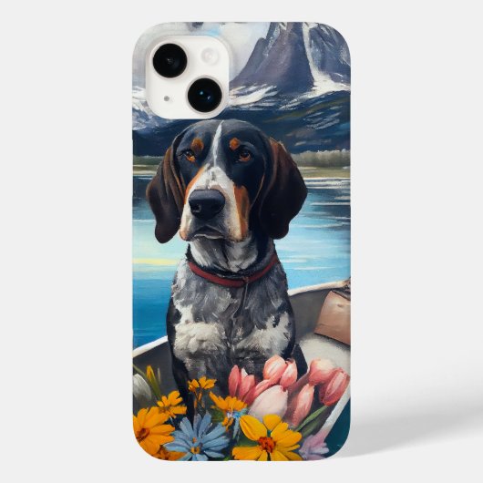 パドルに乗ったブルーティック・クーンハウンド:景色の美しい冒険 Case-Mate iPhoneケース (裏面)