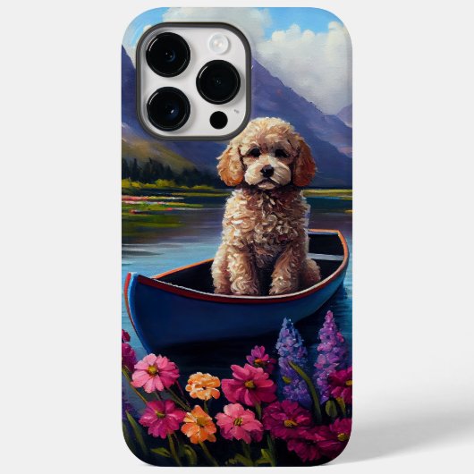 パドルに乗ったプードル：景色を楽しむ冒険 Case-Mate iPhoneケース (裏面)