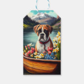 パドルに乗ったボクサー：風光明媚な冒険 ギフトタグ (正面)