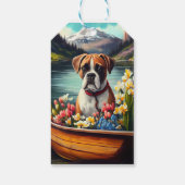 パドルに乗ったボクサー：風光明媚な冒険 ギフトタグ (裏面)