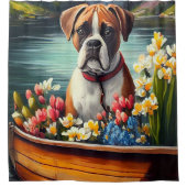 パドルに乗ったボクサー:風光明媚な冒険 シャワーカーテン (正面)