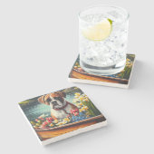 パドルに乗ったボクサー:風光明媚な冒険 ストーンコースター (横)