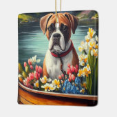 パドルに乗ったボクサー:風光明媚な冒険 セラミックオーナメント (左)