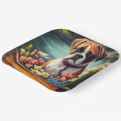 パドルに乗ったボクサー：風光明媚な冒険 ペーパープレート (傾斜あり)