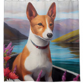 パドルに乗った馬船寺犬 – 風光明媚な冒険|過去記事 シャワーカーテン (正面)