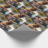 パドルに乗るブルマスティフ: 風景の冒険 ラッピングペーパー (角)