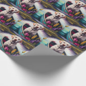 パドルに乗るラブラドール: 絵になる冒険 ラッピングペーパー (角)