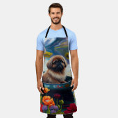 パドルに北京の花：風光明媚な冒険 エプロン (着用した状態)