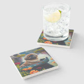 パドルに北京の花:風光明媚な冒険 ストーンコースター (横)