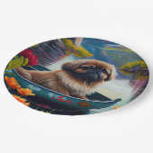 パドルに北京の花:風光明媚な冒険 ペーパープレート (アングル)