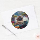 パドルに北京の花：風光明媚な冒険 ラウンドシール (封筒)