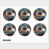 パドルに北京の花：風光明媚な冒険 ラウンドシール (シート)