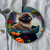 パドルに北京の花：風光明媚な冒険 缶バッジ (インサイチュ)