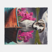 パドルに大きなドーン：風光明媚な冒険 フリースブランケット (正面(横))