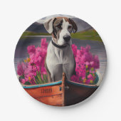 パドルに大きなドーン:風光明媚な冒険 ペーパープレート (正面)