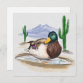 パドルに手作りのアヒル(ビアトリックス・ポッタースタイル) シーズンカード (正面/裏面)