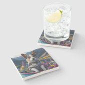 パドルに青いヒーラー:風光明媚な冒険 ストーンコースター (横)