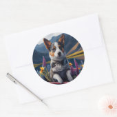 パドルに青いヒーラー:風光明媚な冒険 ラウンドシール (封筒)