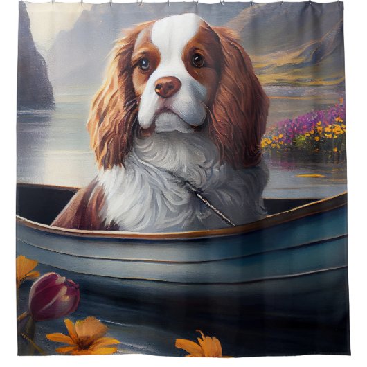 パドルに騎乗する騎士の王：風光明媚な冒険 シャワーカーテン (正面)