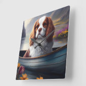 パドルに騎乗する騎士の王：風光明媚な冒険 スクエア壁時計 (傾斜)