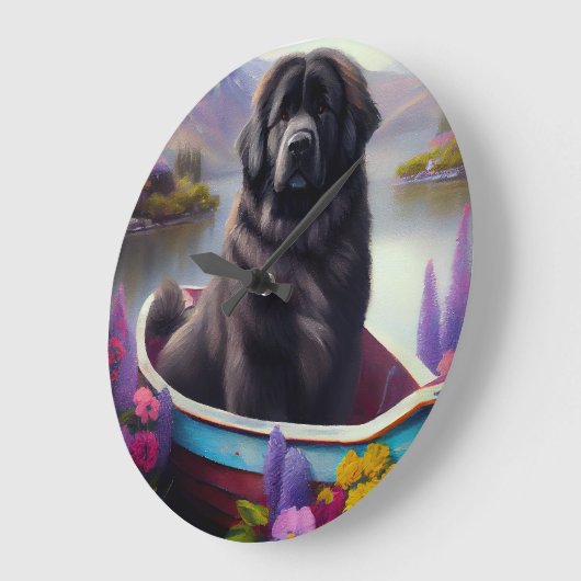 パドルのニューファンドランド：風光明媚な冒険 ラージ壁時計 (傾斜)