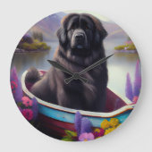 パドルのニューファンドランド：風光明媚な冒険 ラージ壁時計 (正面)