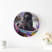 パドルのニューファンドランド：風光明媚な冒険 ラージ壁時計 (ホーム)