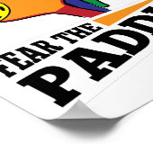 パドルのピックルおもしろいボールとパイを恐れる ポスター (角)