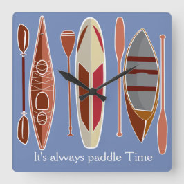 パドルの情熱 スクエア壁時計