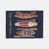 パドルの情熱 フリースブランケット (正面(横))