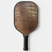 パドルアリゲーターブラウンのパーソナライズ ピックルボールラケット (裏面)