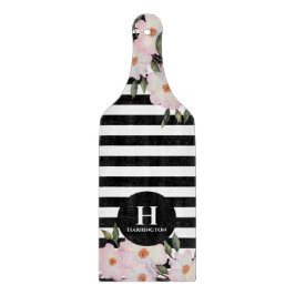 パドルウォーター色ピンクのバラストライプズモノグラム カッティングボード