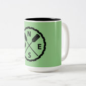 パドルエクスプローラデザイン- 2トーンマグ ツートーンマグカップ (正面右)