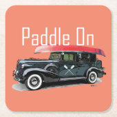 パドルオンクラシック車デザインスクエアコースター スクエアペーパーコースター (正面)