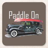 パドルオンクラシック車デザインスクエアコースター スクエアペーパーコースター (正面)