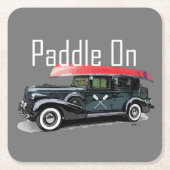 パドルオンクラシック車デザインスクエアコースター スクエアペーパーコースター (正面)