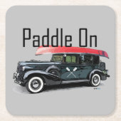 パドルオンクラシック車デザインスクエアコースター スクエアペーパーコースター (正面)