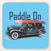 パドルオンクラシック車デザインスクエアコースター スクエアペーパーコースター (正面)