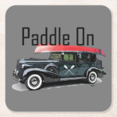 パドルオンクラシック車デザインスクエアコースター スクエアペーパーコースター (正面)