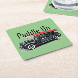 パドルオンクラシック車デザインスクエアコースター スクエアペーパーコースター