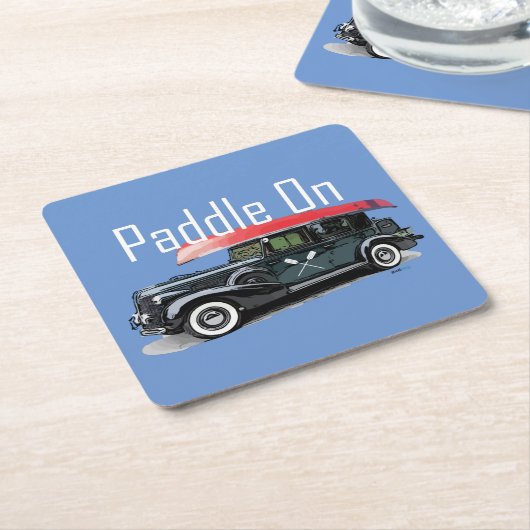 パドルオンクラシック車デザインスクエアコースター スクエアペーパーコースター (アングル)