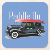 パドルオンクラシック車デザインスクエアコースター スクエアペーパーコースター (正面)