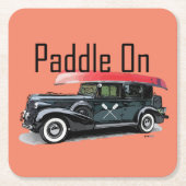 パドルオンクラシック車デザインスクエアコースター スクエアペーパーコースター (正面)