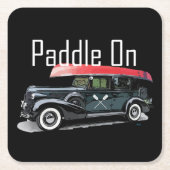 パドルオンクラシック車デザインスクエアコースター スクエアペーパーコースター (正面)