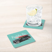 パドルオンクラシック車デザインスクエアコースター スクエアペーパーコースター (インサイチュ)