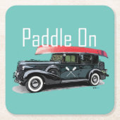 パドルオンクラシック車デザインスクエアコースター スクエアペーパーコースター (正面)