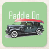 パドルオンクラシック車デザインスクエアコースター スクエアペーパーコースター (正面)