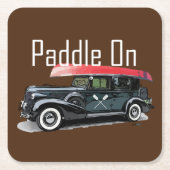 パドルオンクラシック車デザインスクエアコースター スクエアペーパーコースター (正面)